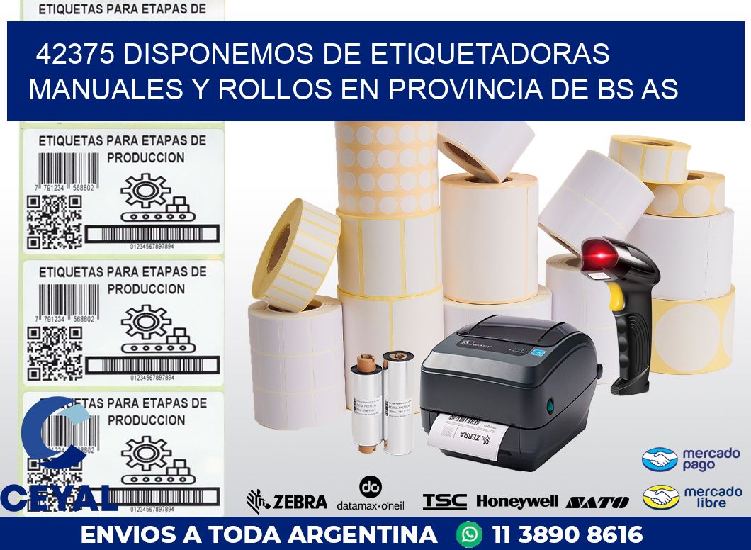 42375 DISPONEMOS DE ETIQUETADORAS MANUALES Y ROLLOS EN PROVINCIA DE BS AS