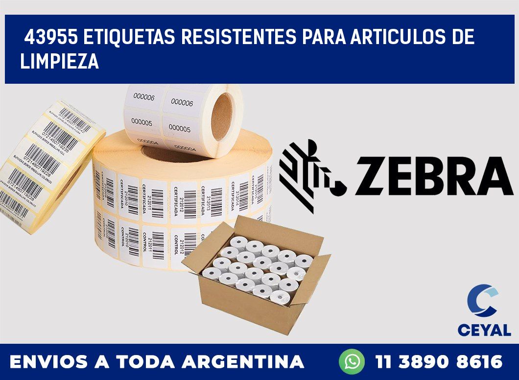 43955 ETIQUETAS RESISTENTES PARA ARTICULOS DE LIMPIEZA