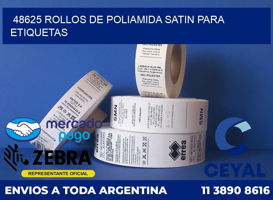 48625 ROLLOS DE POLIAMIDA SATIN PARA ETIQUETAS