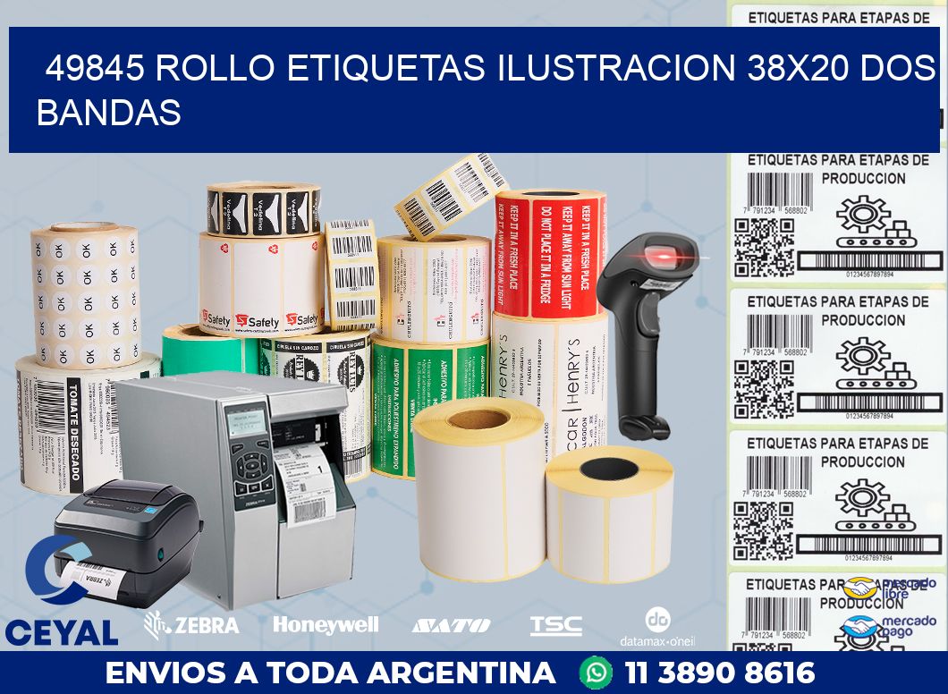 49845 ROLLO ETIQUETAS ILUSTRACION 38X20 DOS BANDAS