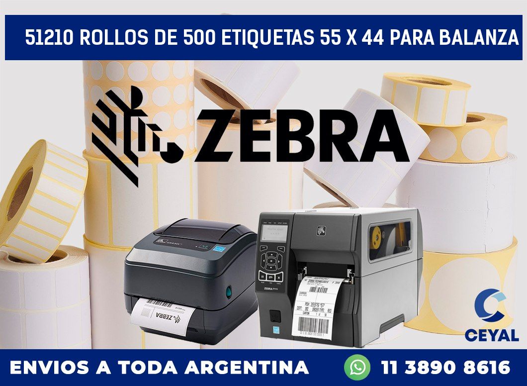 51210 ROLLOS DE 500 ETIQUETAS 55 X 44 PARA BALANZA