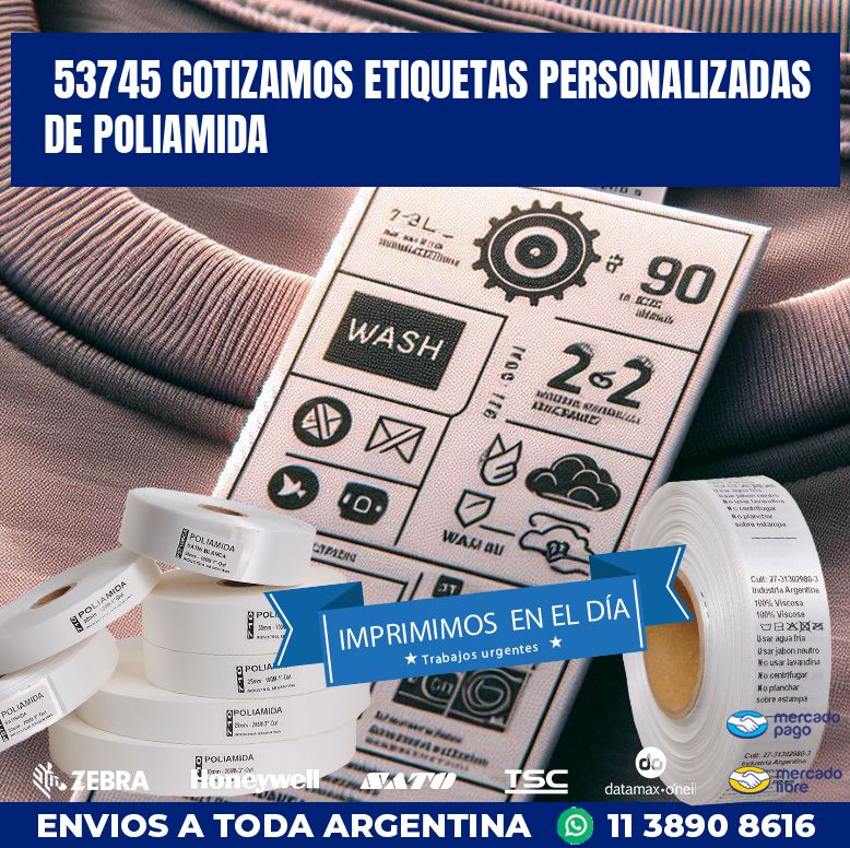 53745 COTIZAMOS ETIQUETAS PERSONALIZADAS DE POLIAMIDA
