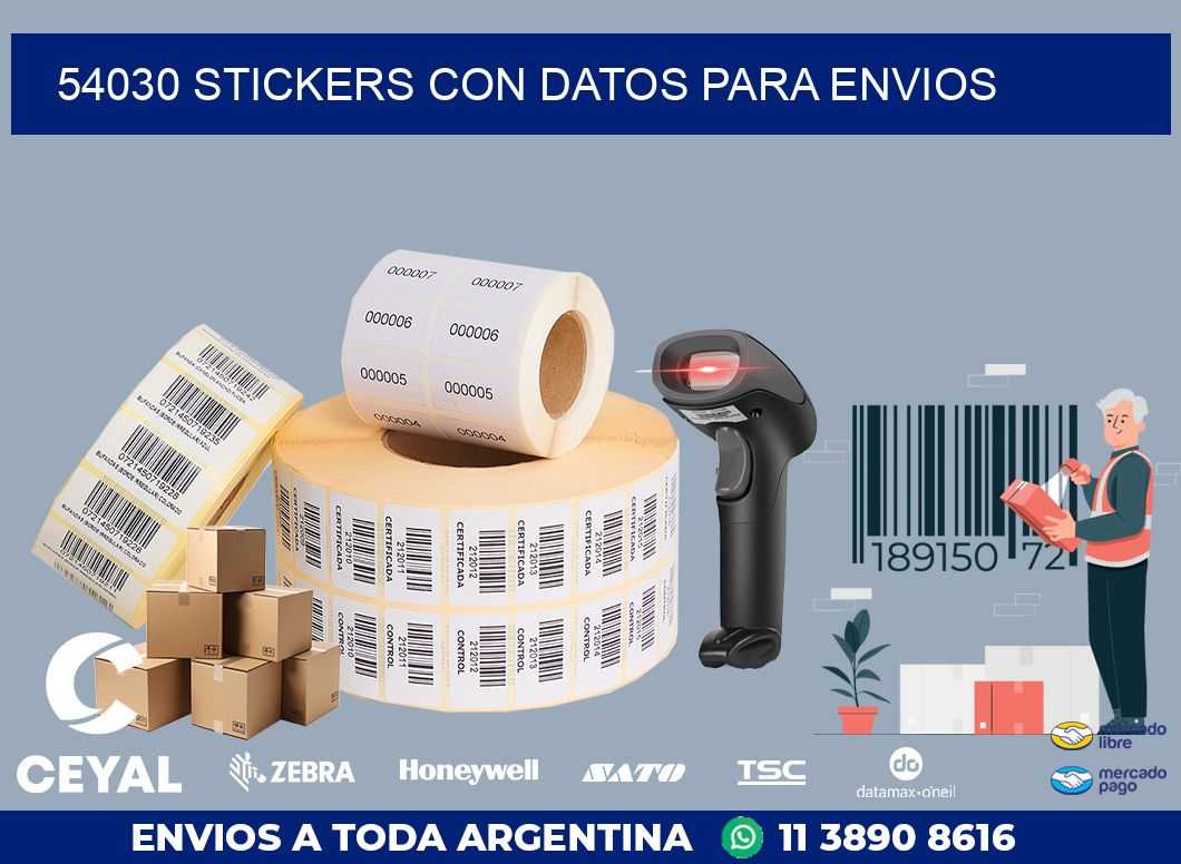 54030 STICKERS CON DATOS PARA ENVIOS