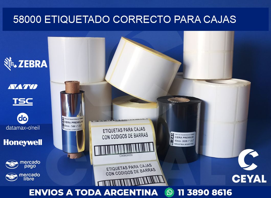 58000 ETIQUETADO CORRECTO PARA CAJAS