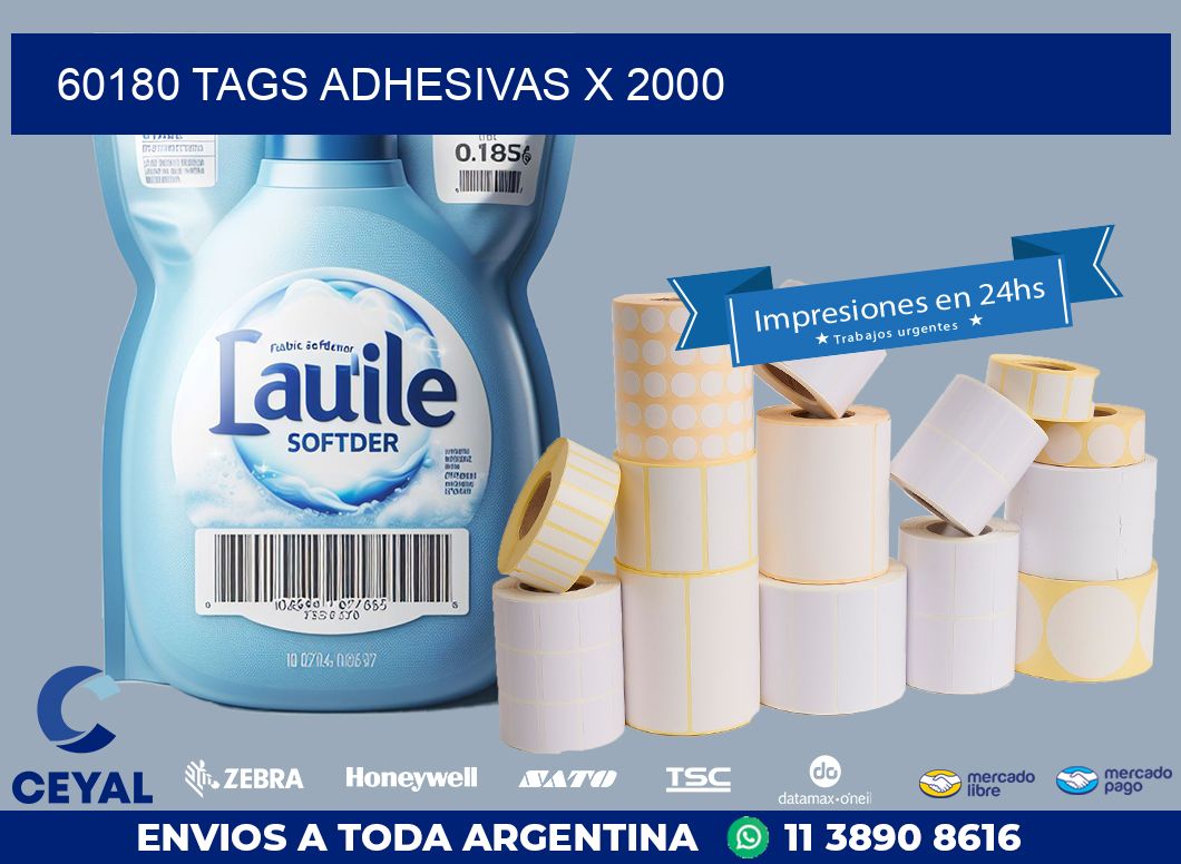 60180 TAGS ADHESIVAS X 2000