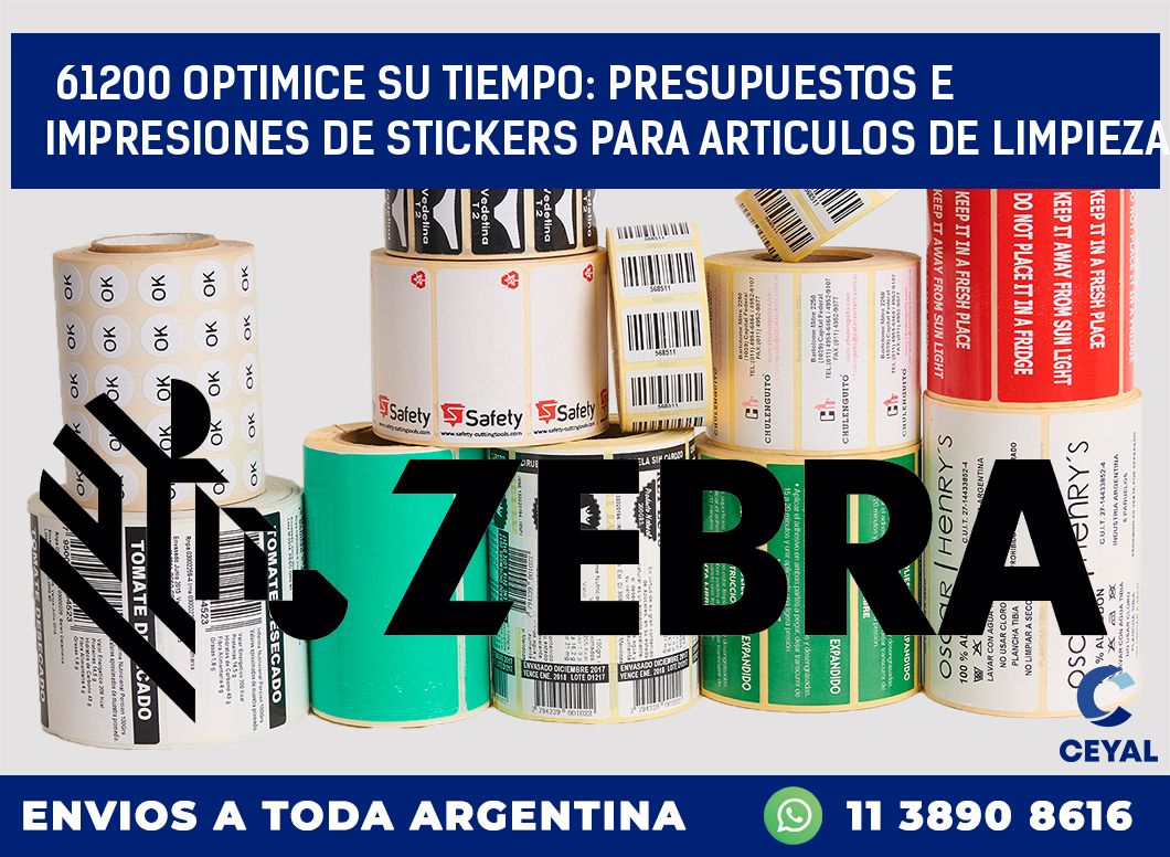 61200 OPTIMICE SU TIEMPO: PRESUPUESTOS E IMPRESIONES DE STICKERS PARA ARTICULOS DE LIMPIEZA