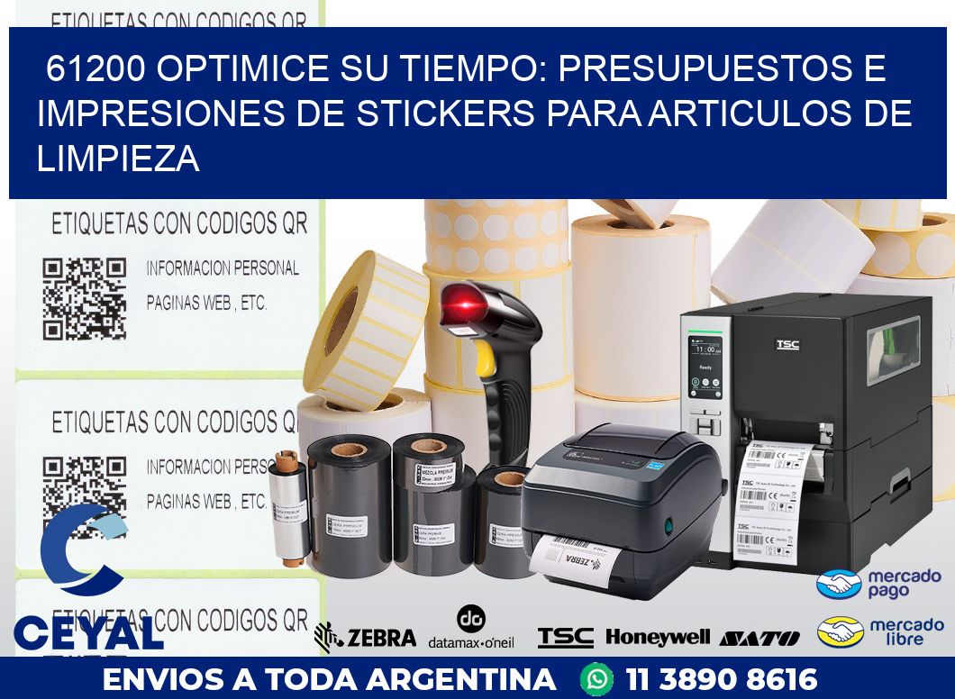 61200 OPTIMICE SU TIEMPO: PRESUPUESTOS E IMPRESIONES DE STICKERS PARA ARTICULOS DE LIMPIEZA