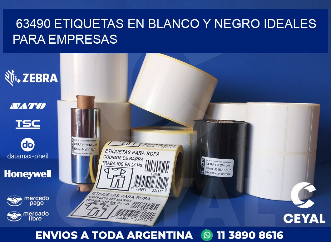 63490 ETIQUETAS EN BLANCO Y NEGRO IDEALES PARA EMPRESAS
