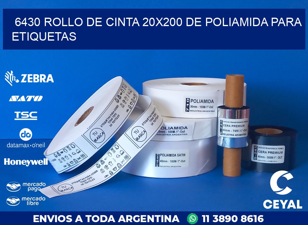6430 ROLLO DE CINTA 20X200 DE POLIAMIDA PARA ETIQUETAS
