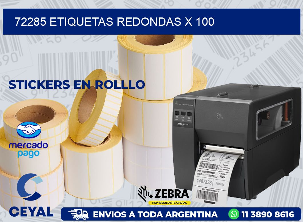 72285 ETIQUETAS REDONDAS X 100