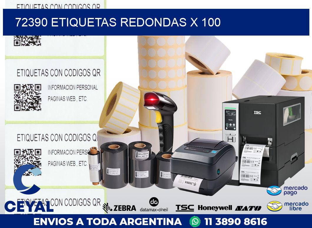 72390 ETIQUETAS REDONDAS X 100