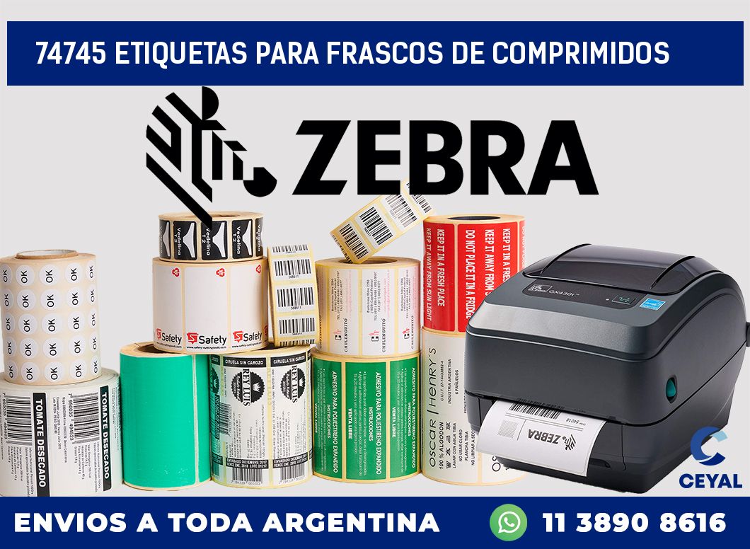 74745 ETIQUETAS PARA FRASCOS DE COMPRIMIDOS