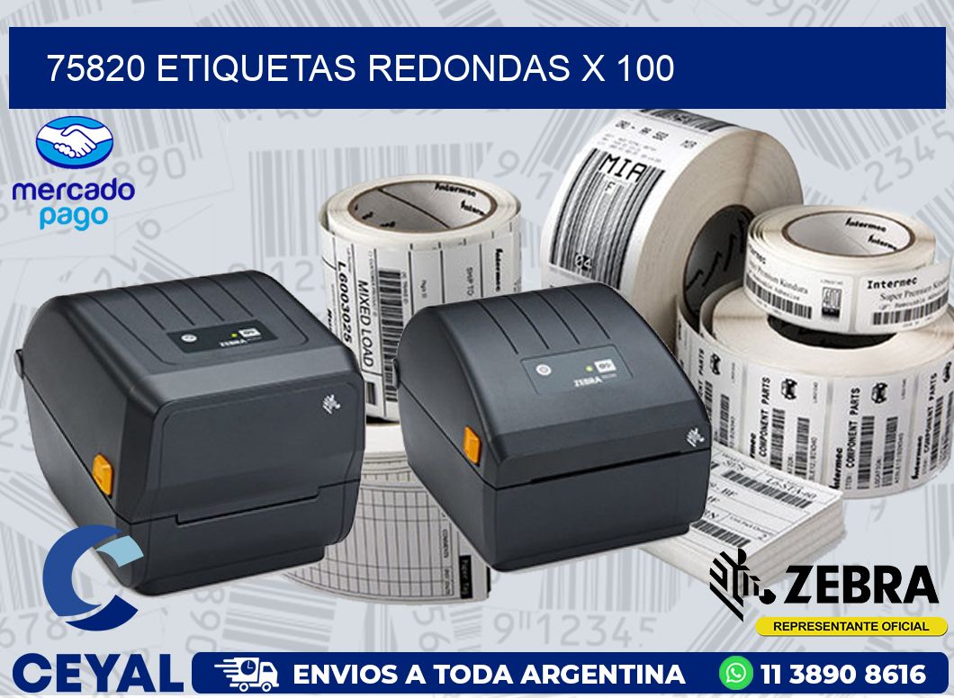75820 ETIQUETAS REDONDAS X 100