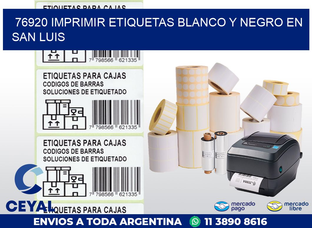 76920 IMPRIMIR ETIQUETAS BLANCO Y NEGRO EN SAN LUIS