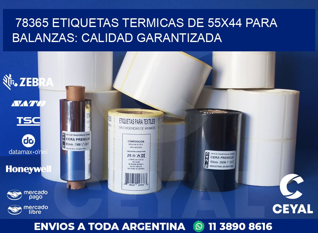78365 ETIQUETAS TERMICAS DE 55X44 PARA BALANZAS: CALIDAD GARANTIZADA