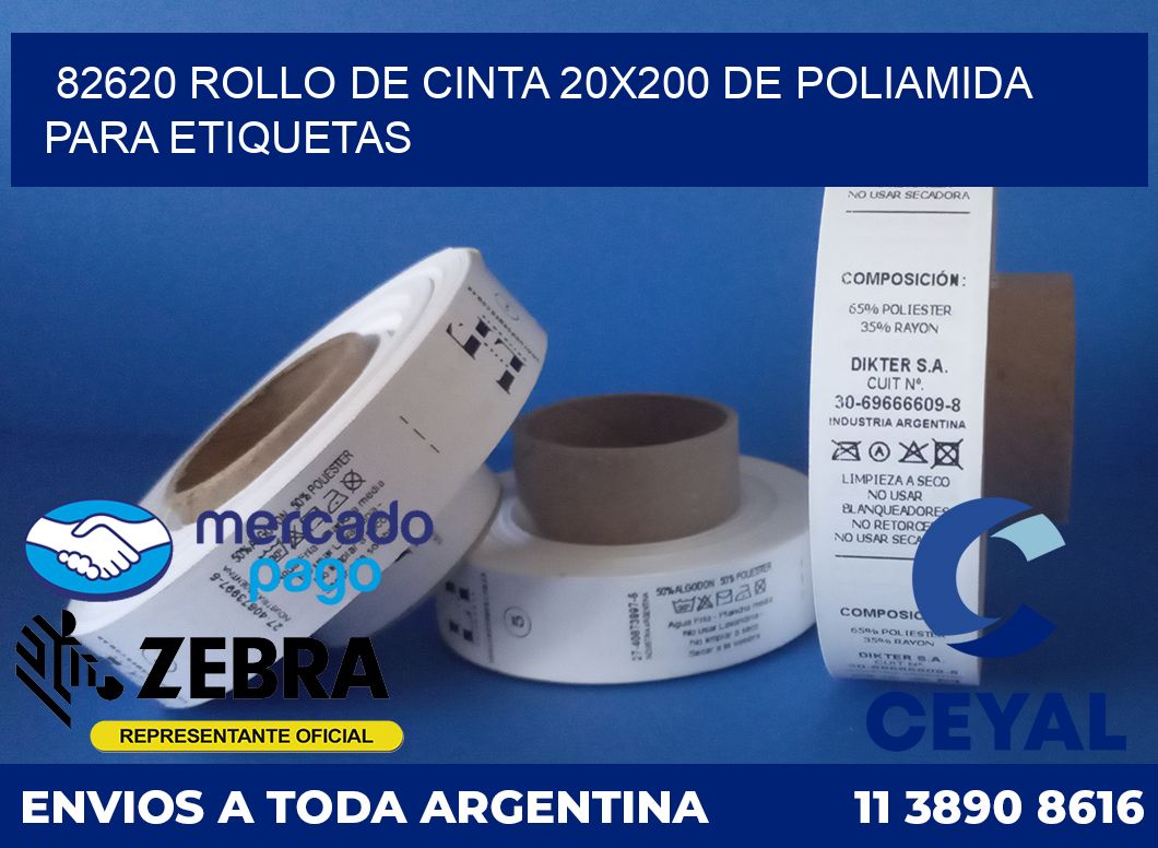 82620 ROLLO DE CINTA 20X200 DE POLIAMIDA PARA ETIQUETAS