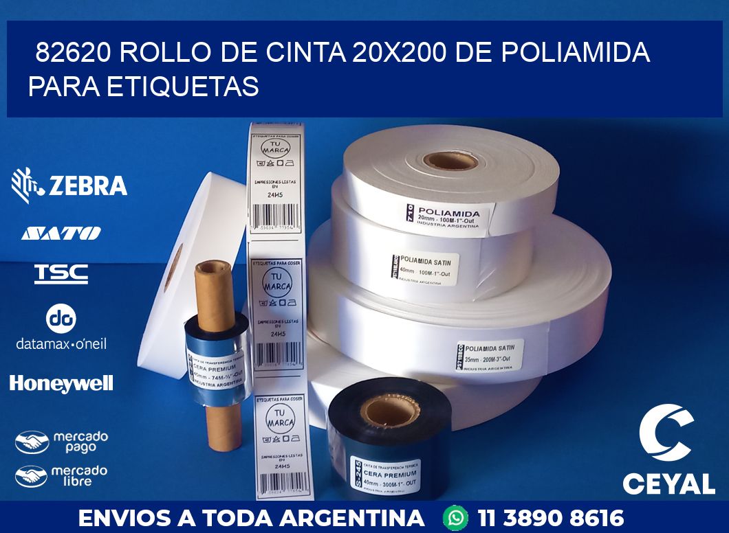 82620 ROLLO DE CINTA 20X200 DE POLIAMIDA PARA ETIQUETAS