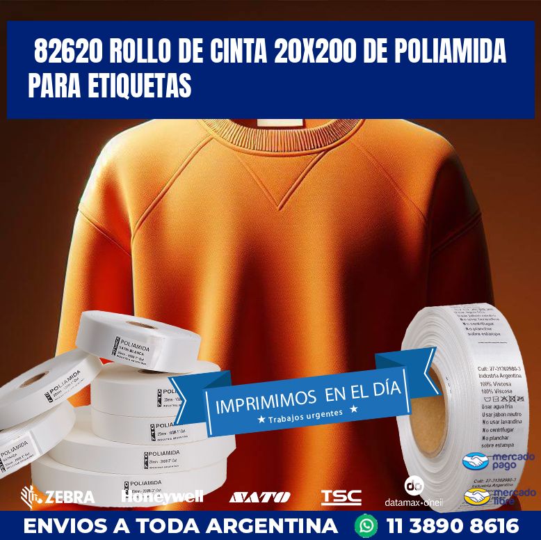 82620 ROLLO DE CINTA 20X200 DE POLIAMIDA PARA ETIQUETAS