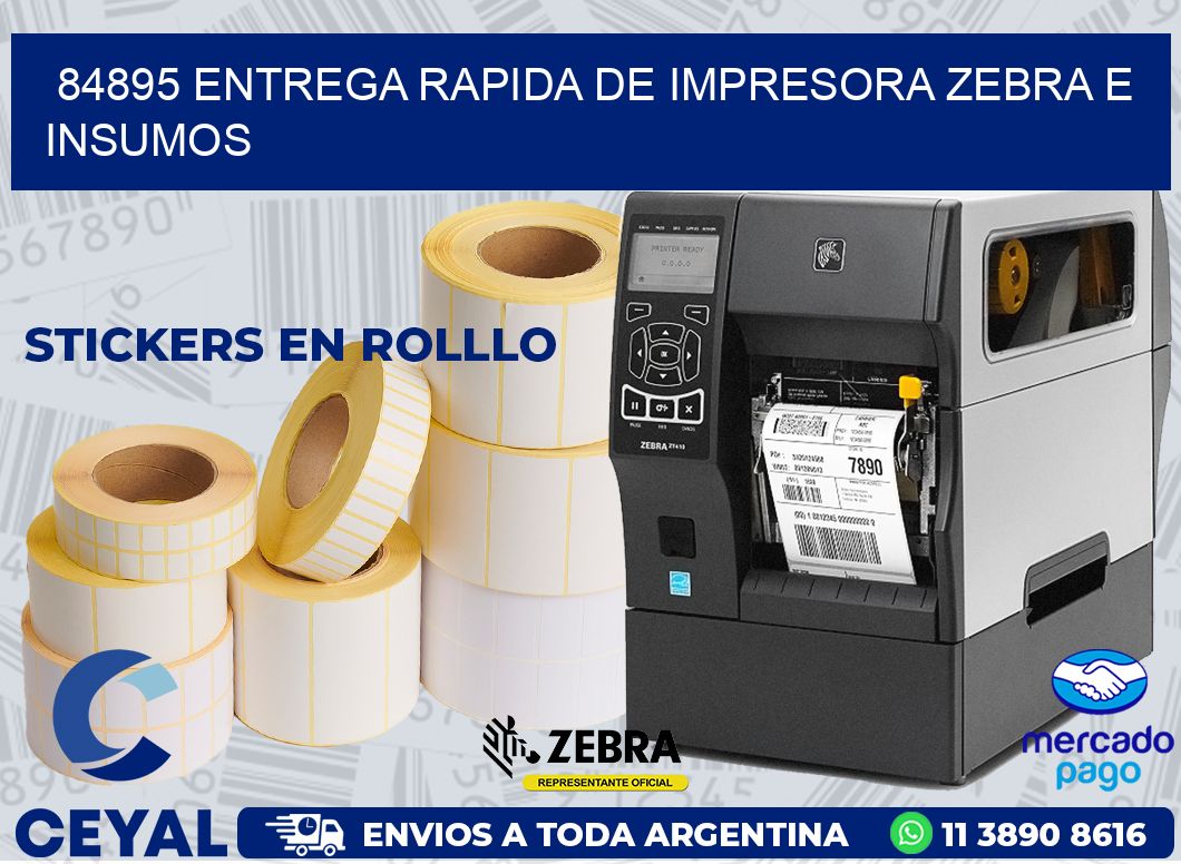 84895 ENTREGA RAPIDA DE IMPRESORA ZEBRA E INSUMOS