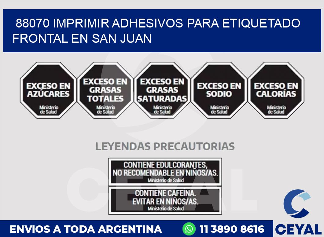 88070 IMPRIMIR ADHESIVOS PARA ETIQUETADO FRONTAL EN SAN JUAN