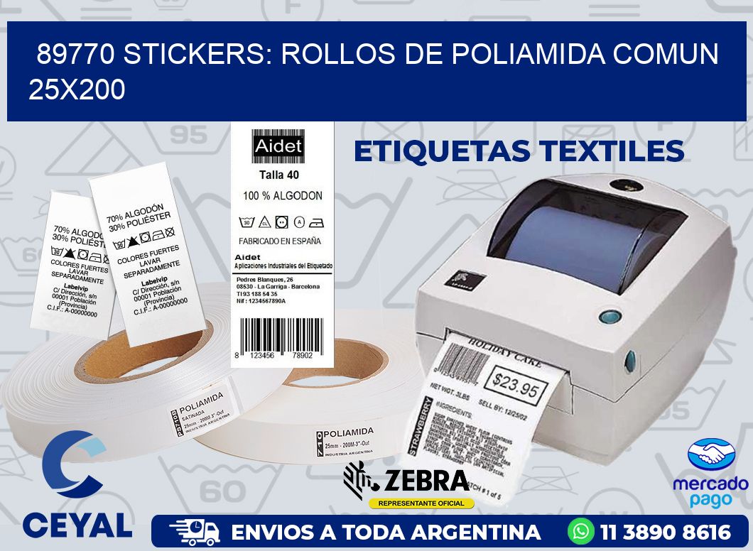 89770 STICKERS: ROLLOS DE POLIAMIDA COMUN 25X200