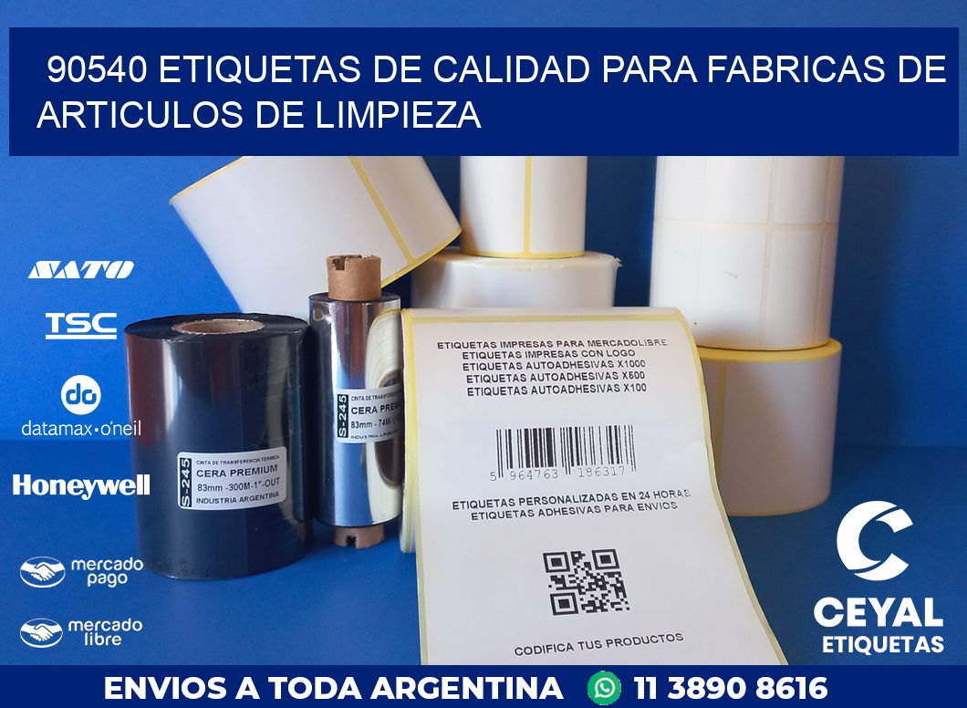 90540 ETIQUETAS DE CALIDAD PARA FABRICAS DE ARTICULOS DE LIMPIEZA