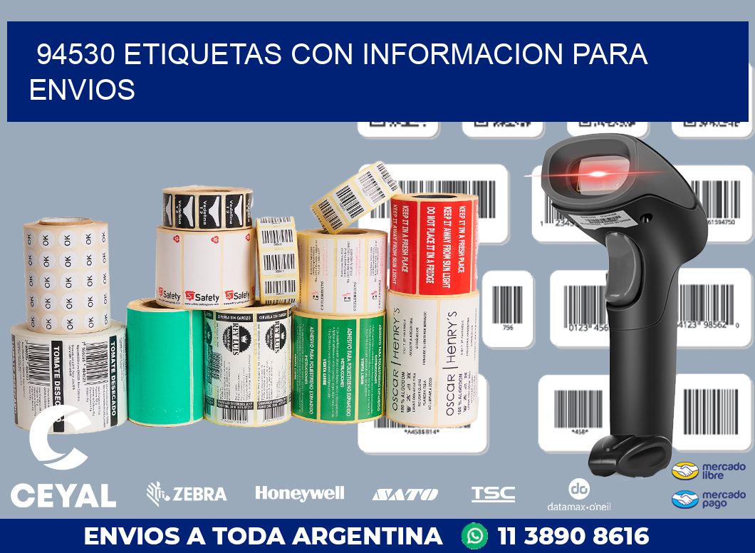 94530 ETIQUETAS CON INFORMACION PARA ENVIOS