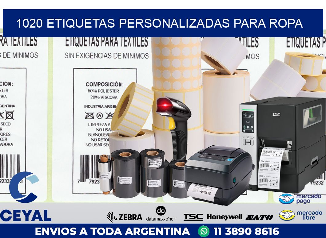 1020 ETIQUETAS PERSONALIZADAS PARA ROPA