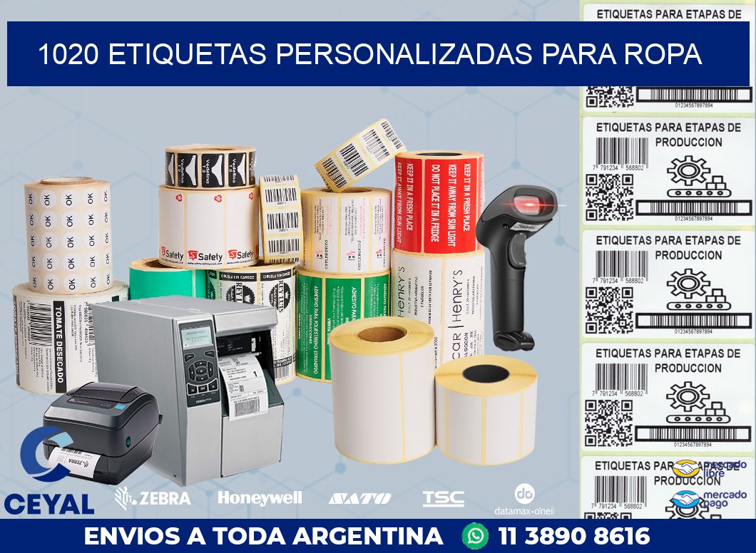 1020 ETIQUETAS PERSONALIZADAS PARA ROPA