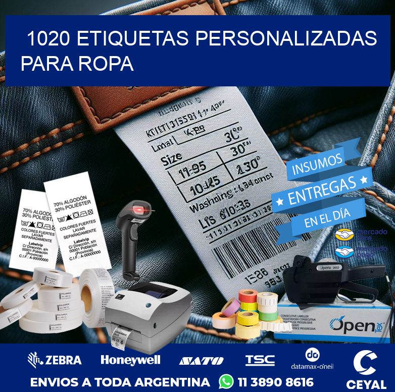 1020 ETIQUETAS PERSONALIZADAS PARA ROPA