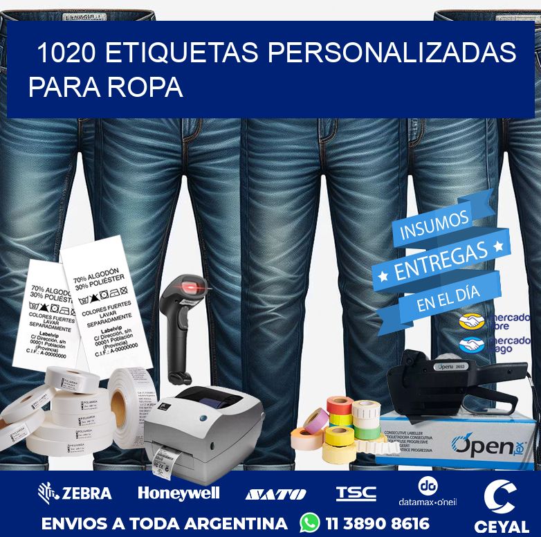 1020 ETIQUETAS PERSONALIZADAS PARA ROPA
