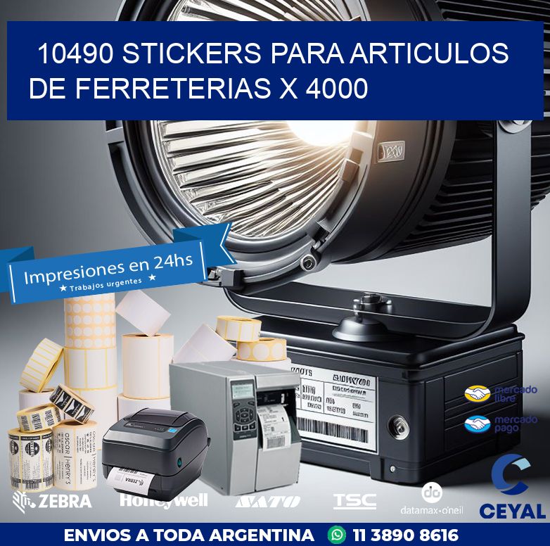 10490 STICKERS PARA ARTICULOS DE FERRETERIAS X 4000