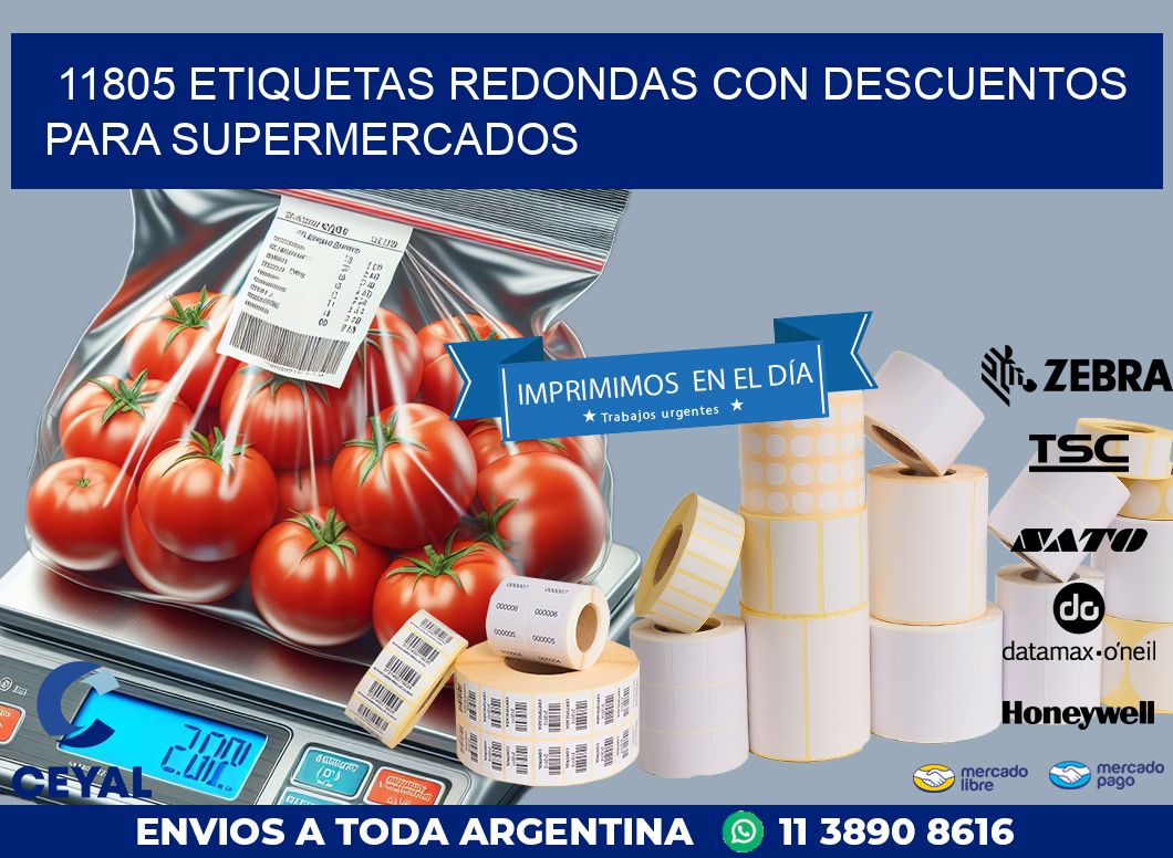 11805 ETIQUETAS REDONDAS CON DESCUENTOS PARA SUPERMERCADOS