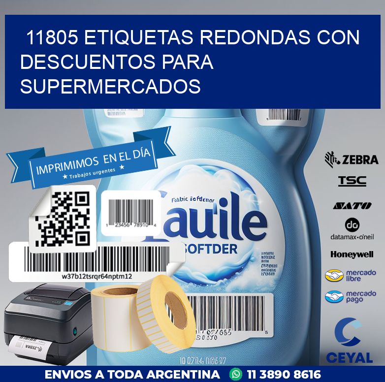 11805 ETIQUETAS REDONDAS CON DESCUENTOS PARA SUPERMERCADOS