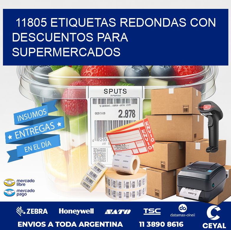 11805 ETIQUETAS REDONDAS CON DESCUENTOS PARA SUPERMERCADOS