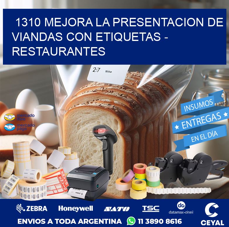 1310 MEJORA LA PRESENTACION DE VIANDAS CON ETIQUETAS - RESTAURANTES