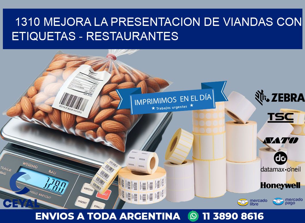 1310 MEJORA LA PRESENTACION DE VIANDAS CON ETIQUETAS - RESTAURANTES