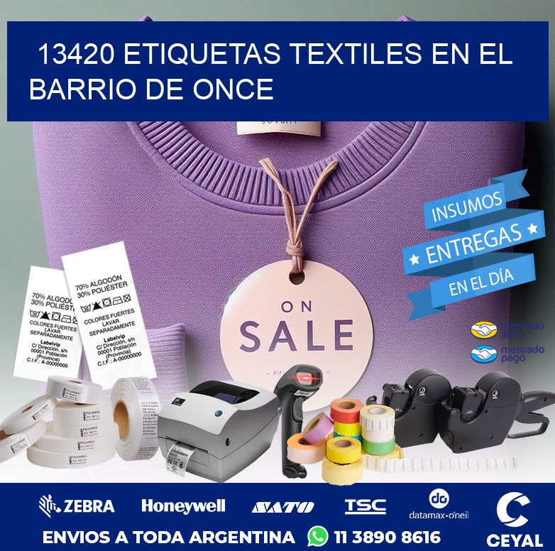 13420 ETIQUETAS TEXTILES EN EL BARRIO DE ONCE