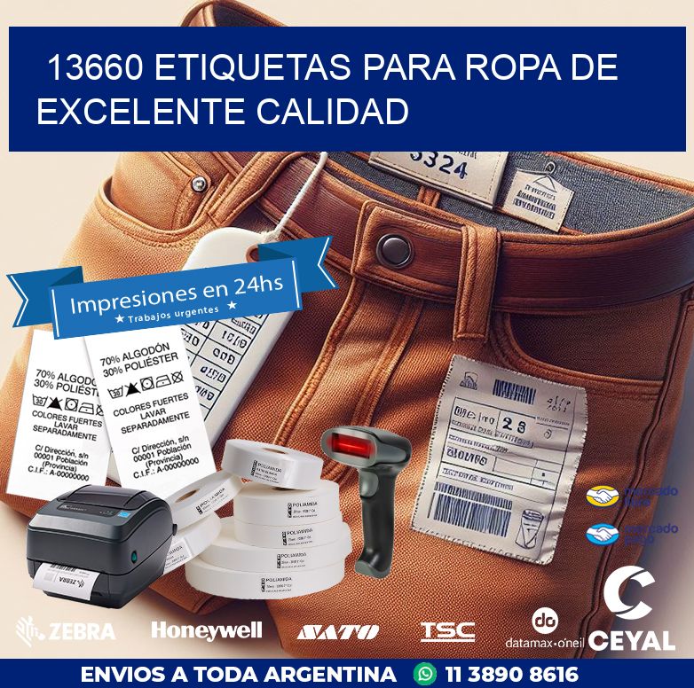 13660 ETIQUETAS PARA ROPA DE EXCELENTE CALIDAD