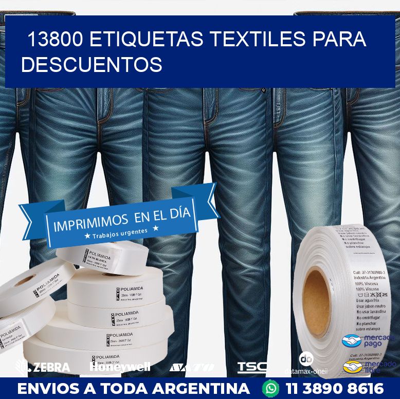 13800 ETIQUETAS TEXTILES PARA DESCUENTOS