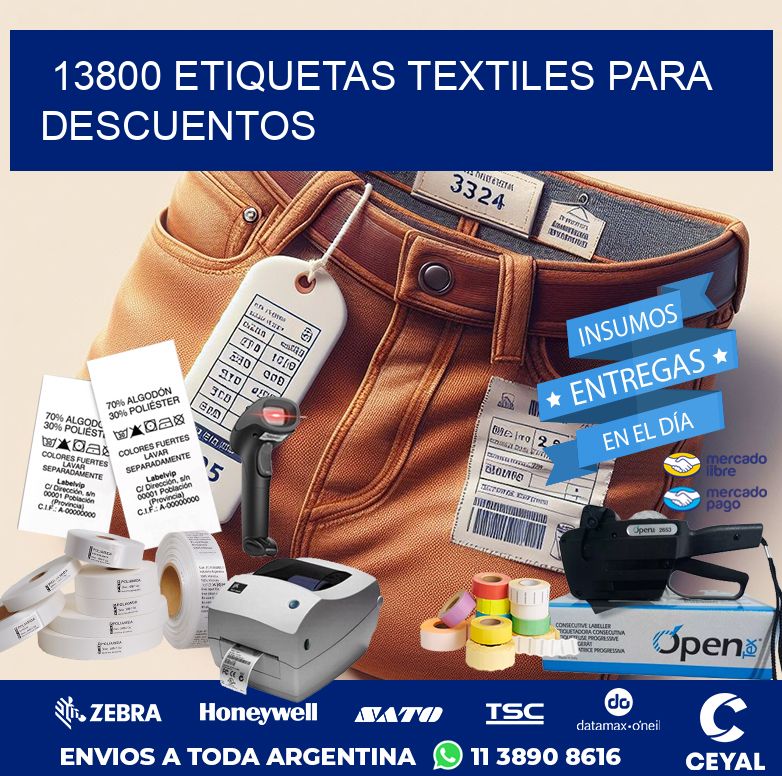 13800 ETIQUETAS TEXTILES PARA DESCUENTOS
