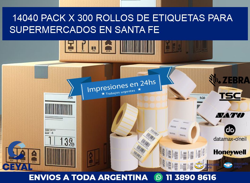 14040 PACK X 300 ROLLOS DE ETIQUETAS PARA SUPERMERCADOS EN SANTA FE