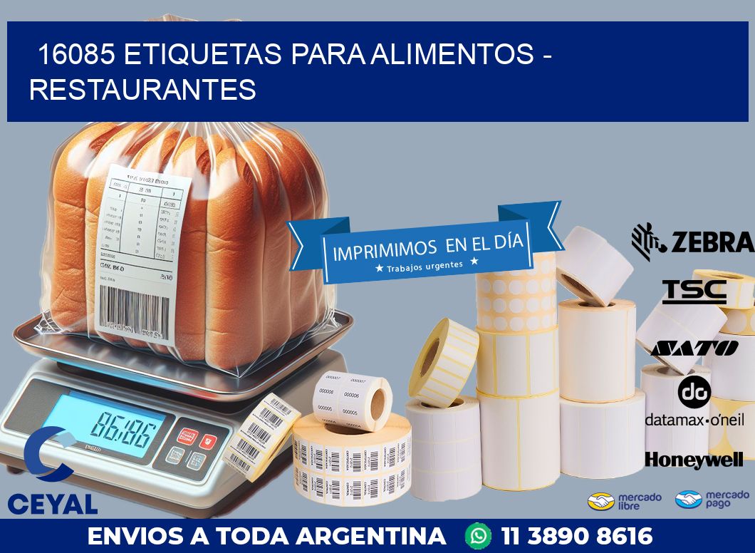16085 ETIQUETAS PARA ALIMENTOS - RESTAURANTES