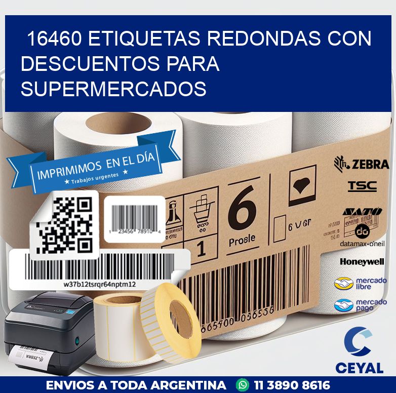 16460 ETIQUETAS REDONDAS CON DESCUENTOS PARA SUPERMERCADOS