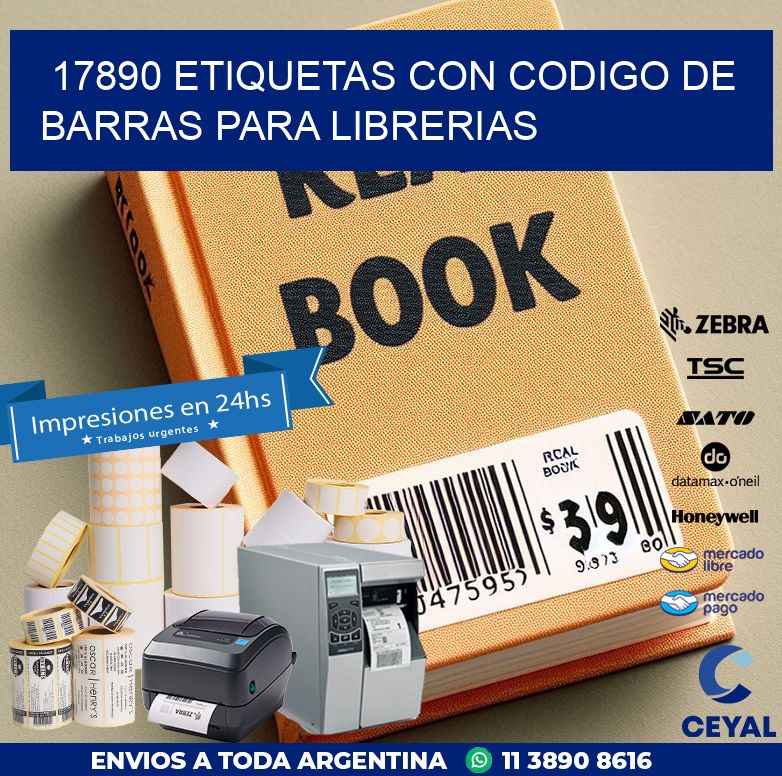17890 ETIQUETAS CON CODIGO DE BARRAS PARA LIBRERIAS