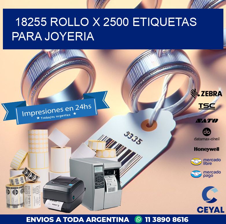 18255 ROLLO X 2500 ETIQUETAS PARA JOYERIA