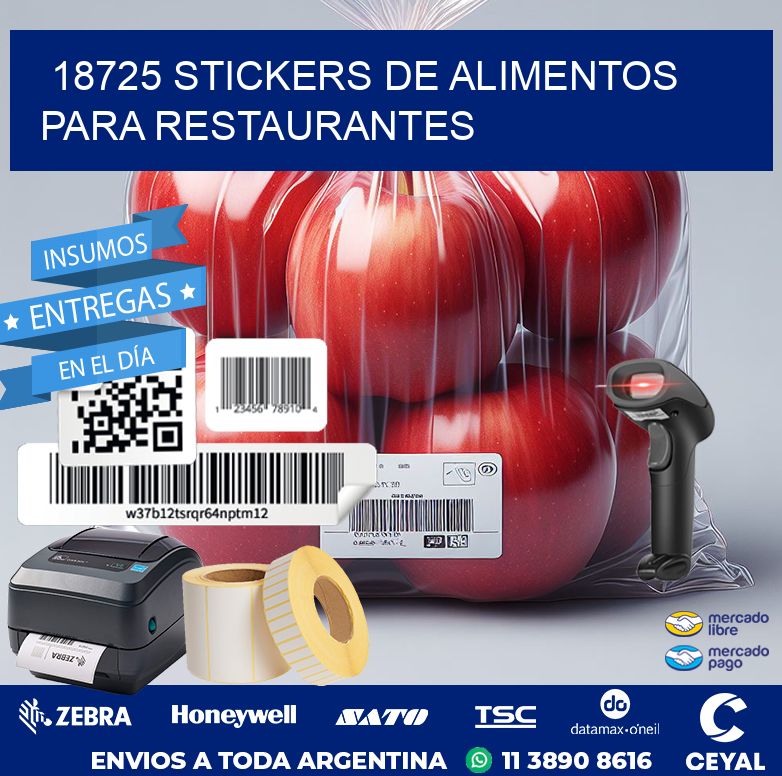 18725 STICKERS DE ALIMENTOS PARA RESTAURANTES
