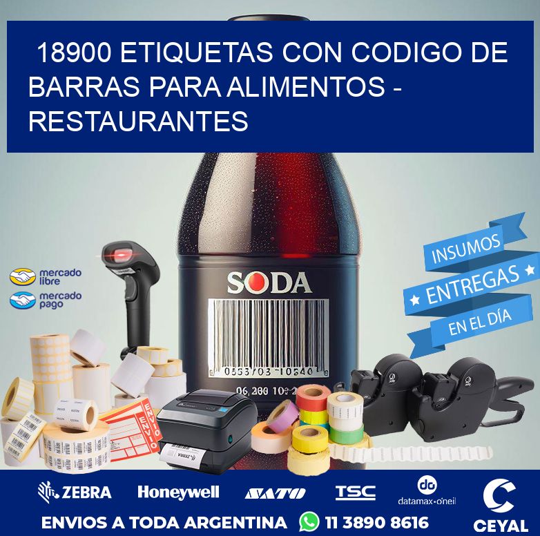 18900 ETIQUETAS CON CODIGO DE BARRAS PARA ALIMENTOS - RESTAURANTES