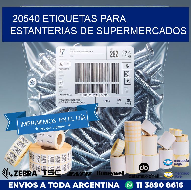 20540 ETIQUETAS PARA ESTANTERIAS DE SUPERMERCADOS