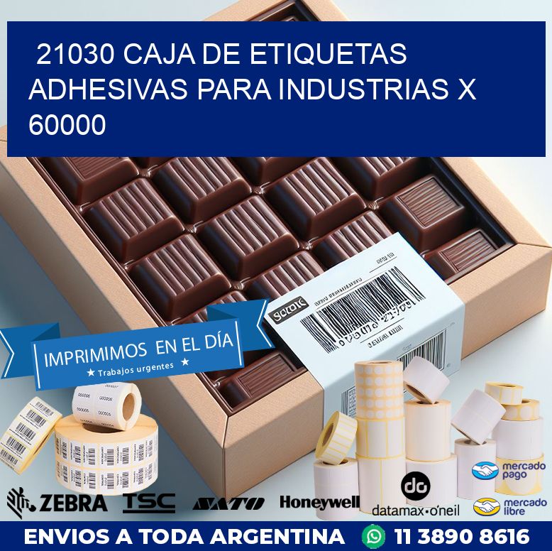 21030 CAJA DE ETIQUETAS ADHESIVAS PARA INDUSTRIAS X 60000